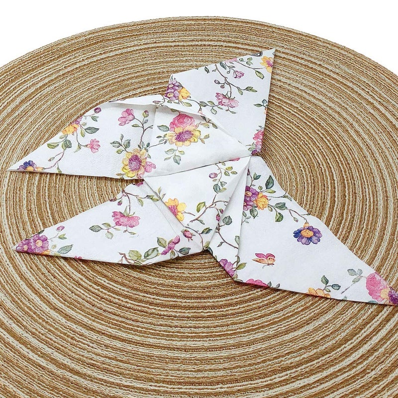 allydrew WrapablesÂ® Floral 2 Ply Paper Napkins (40 Count) for Wedding, Dinner Party, Tea Party, Decorative Decoupage, Butterflies Pink - Image 2